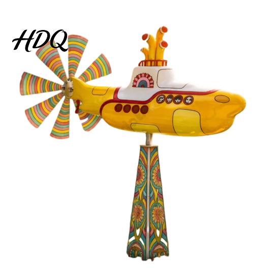 Wind Spinner Garden for Outside Big Foot Riding Motorcycle/Truck/Airplane Metal Rotatable Patio Yard Windmill with Stake Retro Courtyard Porch