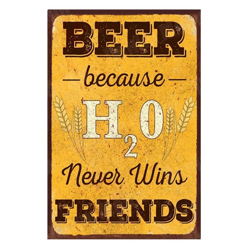 SAVE WATER DRINK BEER Tin Sign Alcohol Vintage Metal Sign Backyard Bar Retro Plaques Man Cave Pub Decor Bar Rules Iron Painti