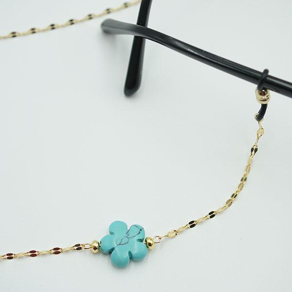 Teulejyu Flower Turquoise Surgical Glasses Chain
