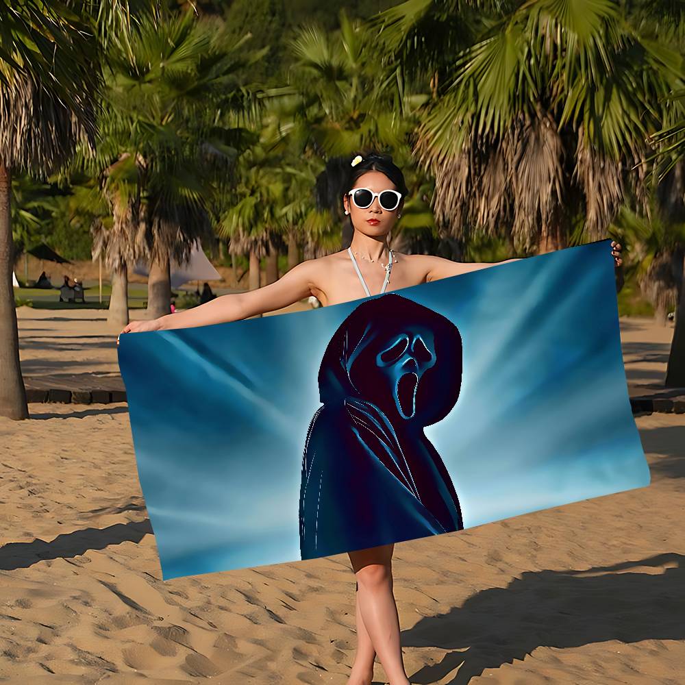 Cool H-Scream-W Microfiber Printed Beach Towel Mountain Climbing Yoga Beach Swimming Running Absorbent Soft Towel
