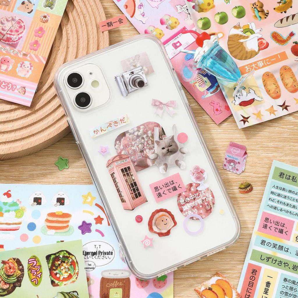 Japanese Style DIY Sticker Book: Creative Patterns for Phone Cases, Journals, and Collages