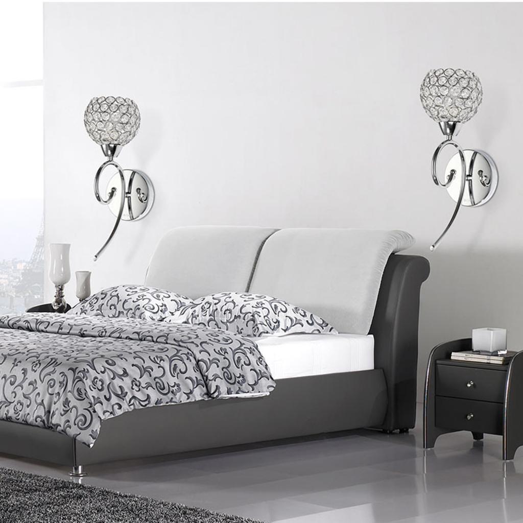 Stylish Crystal Glass Wall Light for Bedside Aisle E27 Lamp Sconce Decor
