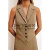 Spring New Fashionable All-Matching V Neck Sleeveless Linen Blended Back Open Design Vest 4749764