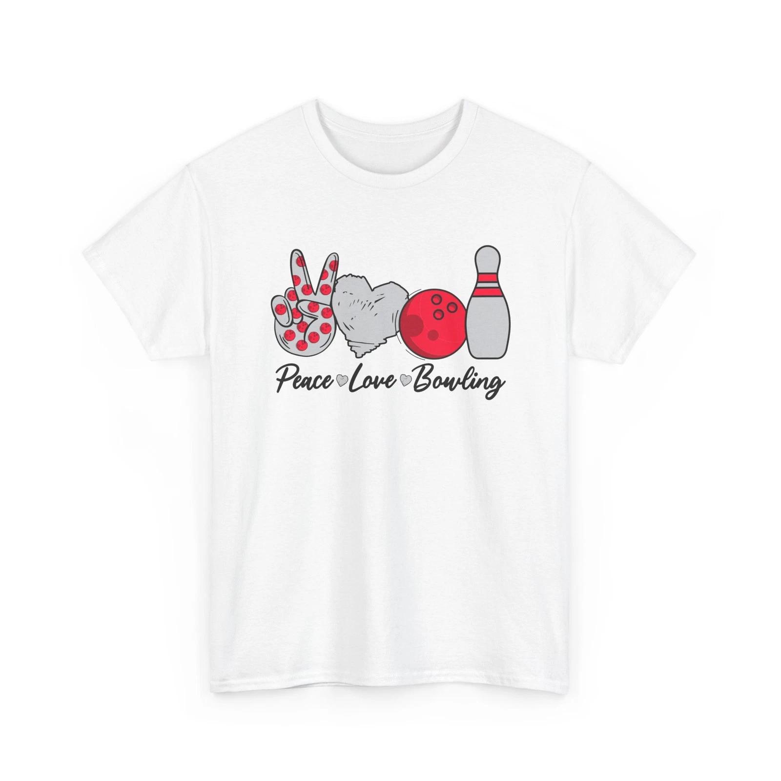 Peace Love Bowling T shirt, Bowling Lovers Bowlers Women Men Shirt 3XL