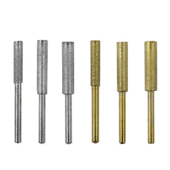 5Pcs 4/4.8/5.5mm Durable Wear-Resistant Exquisite Craftsmanship Burr Grinding Stone Files Emery Abrasive Chainsaw Burr Sharpeners Stones for Metal