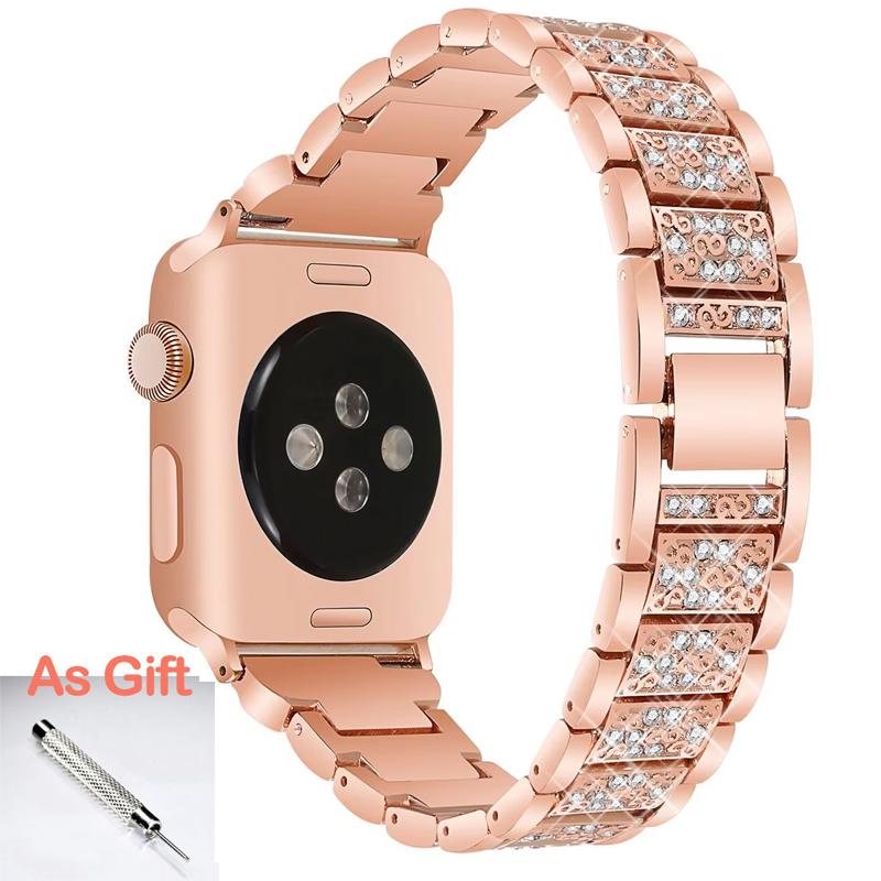 Bling Diamond Strap for Apple Watch Ultra 2 49mm Band 46mm 40mm 45mm 44mm 41mm 42mm for Iwatch Series 10 9 8 7 6 Women Bracelet
