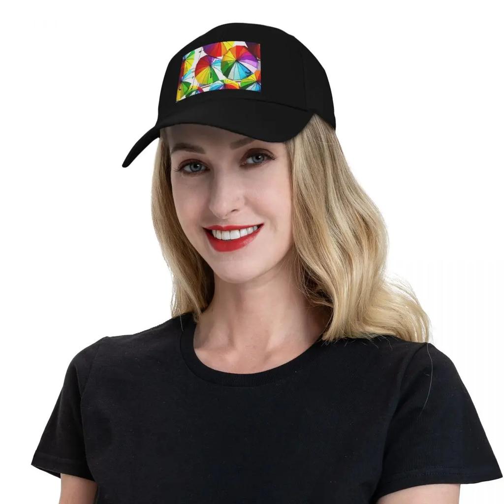 Rainbow Umbrellas Baseball Cap funny hat Anime Hat men's big size hat summer Women's Golf Wear Men's