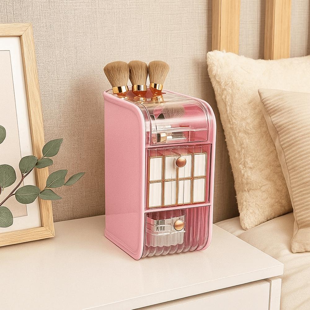 Plastic Cosmetic Storage Box Space Saving Makeup Storage Container Stationery Storage Box  for Home