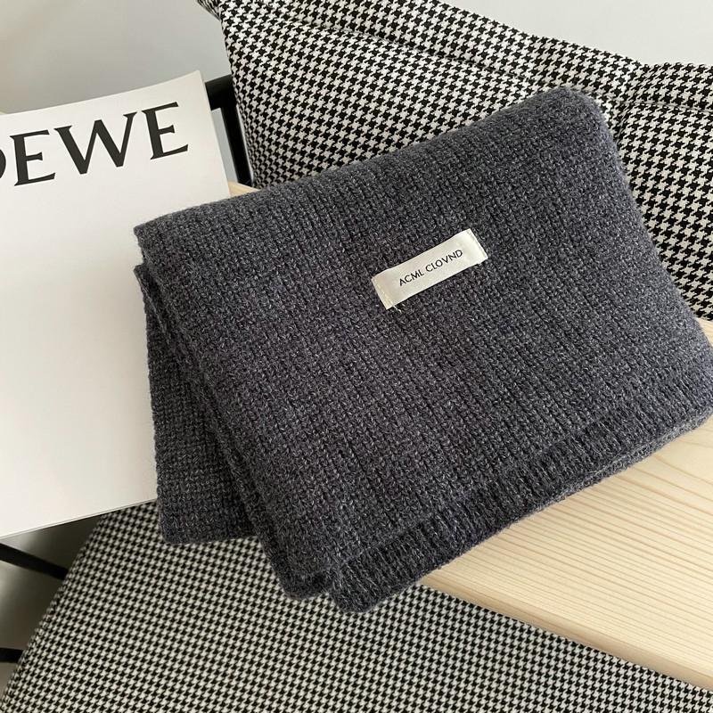 Solid Color Scarf Knitted Scarf for Women Korean Winter New Couple's Men's and Women's Style