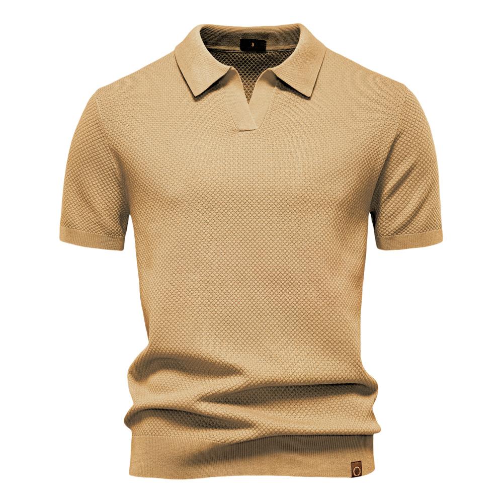Men's Breathable Polo Shirt Short Sleeve Solid Color Casual Polo Shirts for Men Lightweight Stretch Polo