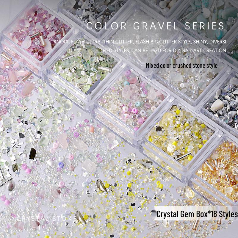 

Iridescent Galaxy Nail Art: Crystal Gravel, Irregular Ice, and Seashell Sequins