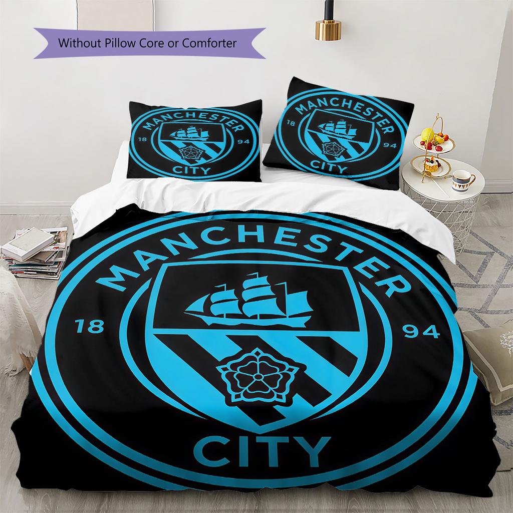 Neat MCFC Frames Bedding Quilt Set Quilt Cover Pillowcase Home Decoration Birthday Gift (1 * Duvet Cover + 2 * Pillowcase, Without Core)