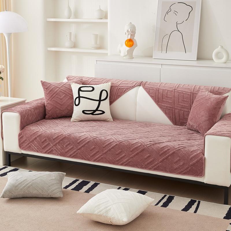 Foreign Trade Sofa Cushion Universal Non-Slip Plush Cushion New  Light Luxury Seat Cushion Leather Sofa Cover Cloth Towel