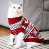 Roter und grauer Rentier-Hunde- und Katzen-Weihnachtshaustier-Pullover