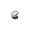 Retro Cold Style High-End Metal Inlaid Black Agate Ring Niche Design Irregular Trendy Fashion Ring