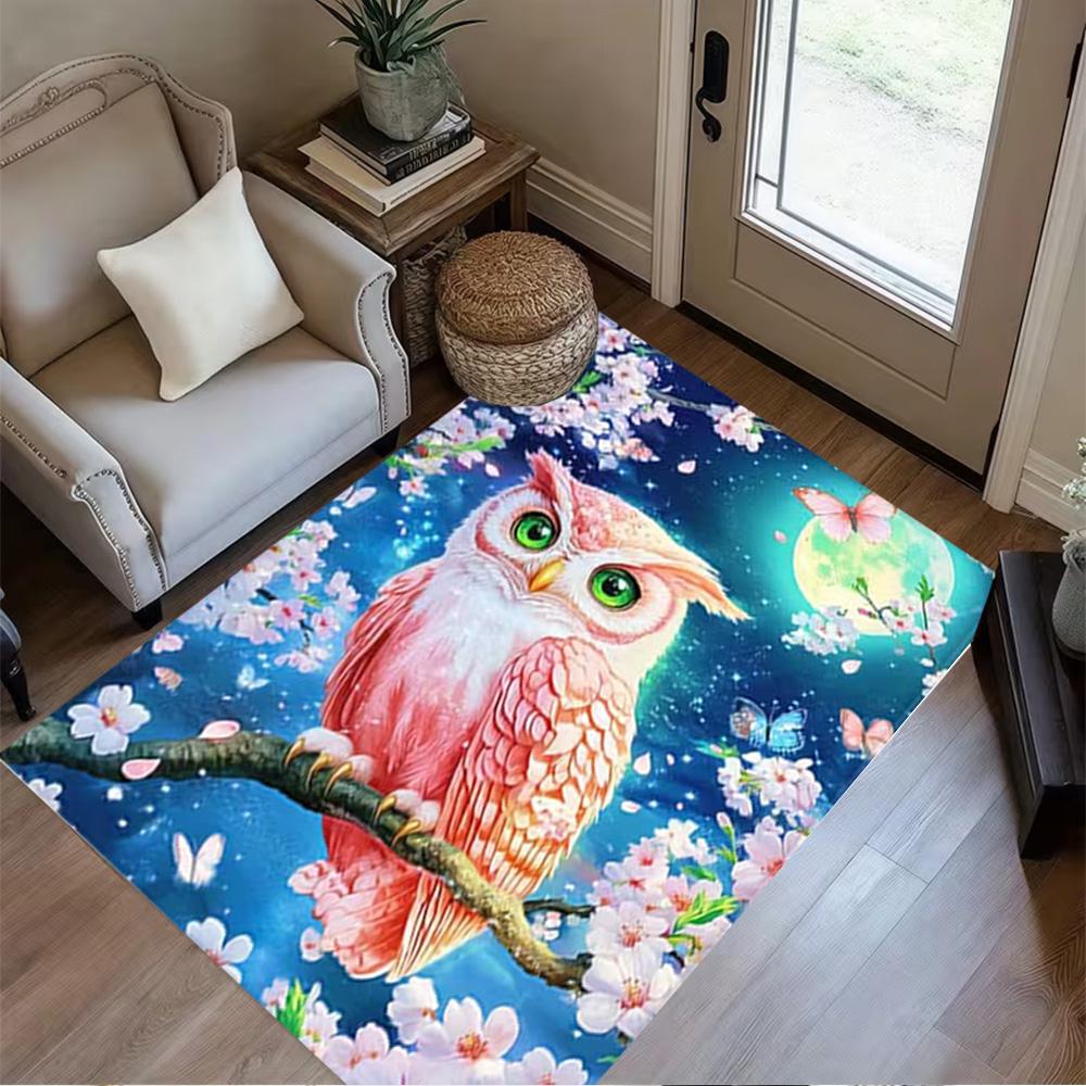 1pc Home Carpet wolf crescent moon non-slip design for bedroom living room office decor gift