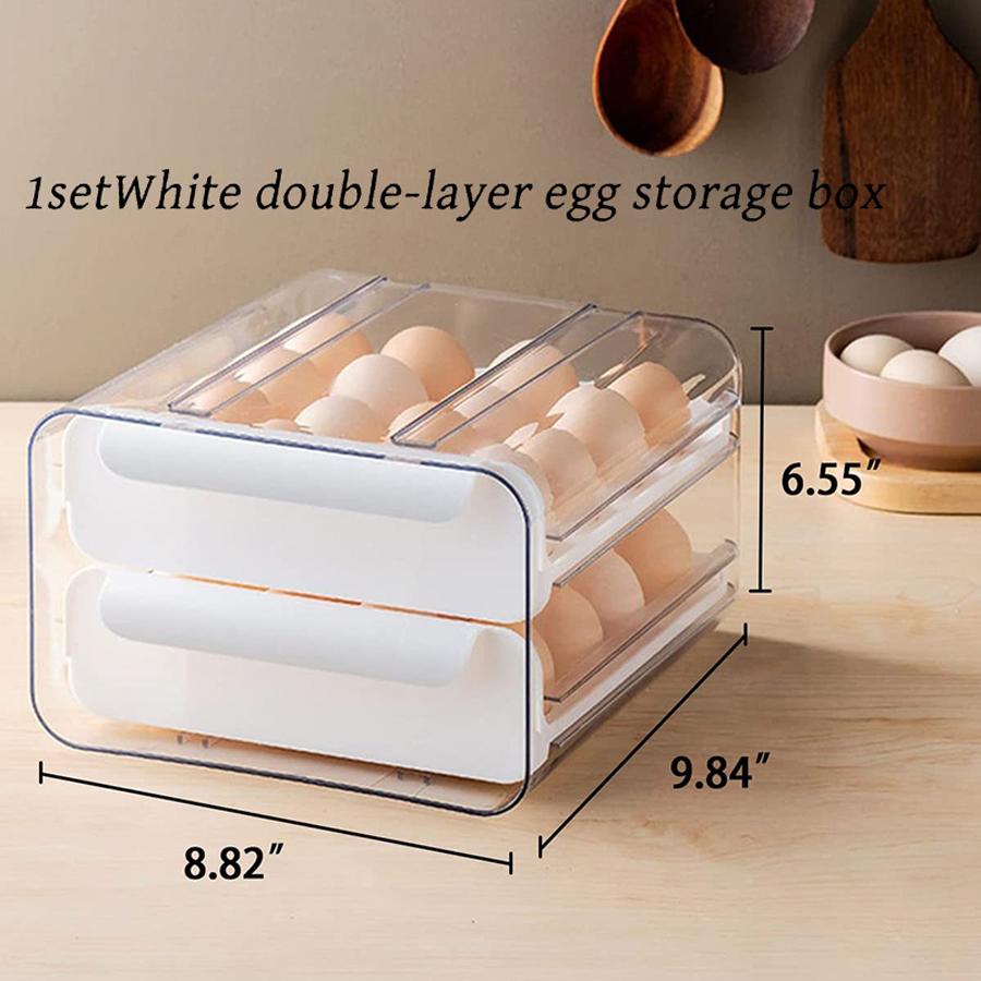 1pc refrigerator egg storage box, kitchen storage and organization, large capacity drawer-style egg box