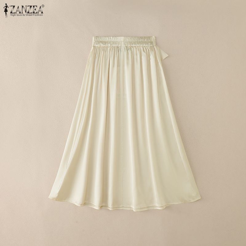 ZANZEA Lässige, elastische Taille, lockere lange Röcke für Damen