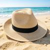 Fashion Big Size 58-60Cm Sun Hat For Man Unisex Outdoors Beach Sunscreen Jazz Straw Hat Summer Travel Vacation Beach Panama Cap