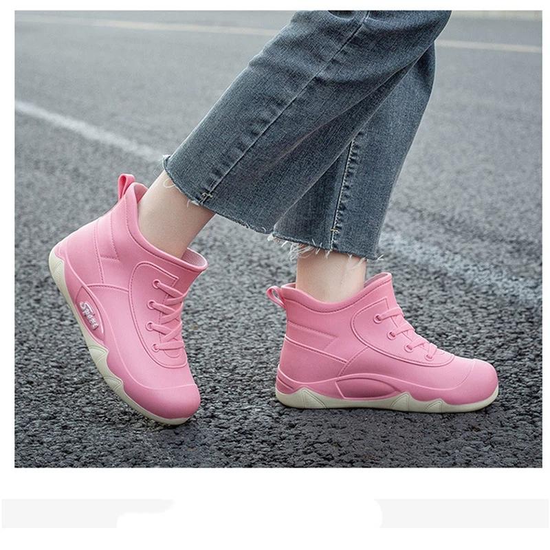 Women's Waterproof Short Ankle Boots Non-Slip Leather Sneakers Comfortable Casual Shoes