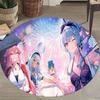 1Pc Galaxy Friends Adventure Flannel Round Rug Soft Non Slip Circular Office Carpet Floor Mat Bedroom Living Room Xmas Gift S1799