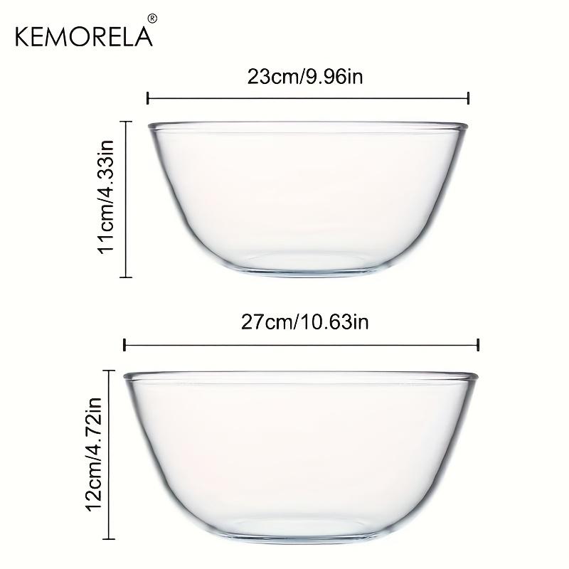 1PCS Deep Mixing Bowl - Heavy-Duty Glass Salad Bowl, Dishwasher & Oven Safe, Microwave Compatible for Baking Prep Bread Proofing
