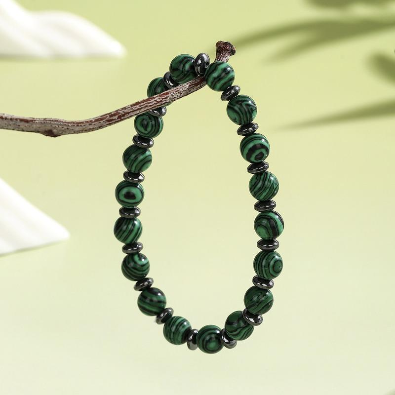 New green peacock beaded bracelet hot-selling punk style men's round beaded beaded bracelet street stall batch