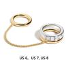 Double Layer Tassel Link Ring Gold Plated Stackable Finger Ring Elegant Chain Ring  Women Girls