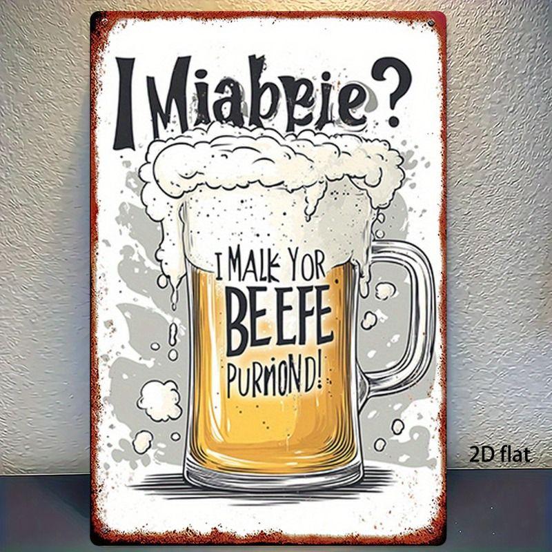 Retro Beer Theme Metal Tin Sign Bar Kitchen Wall Art Decor