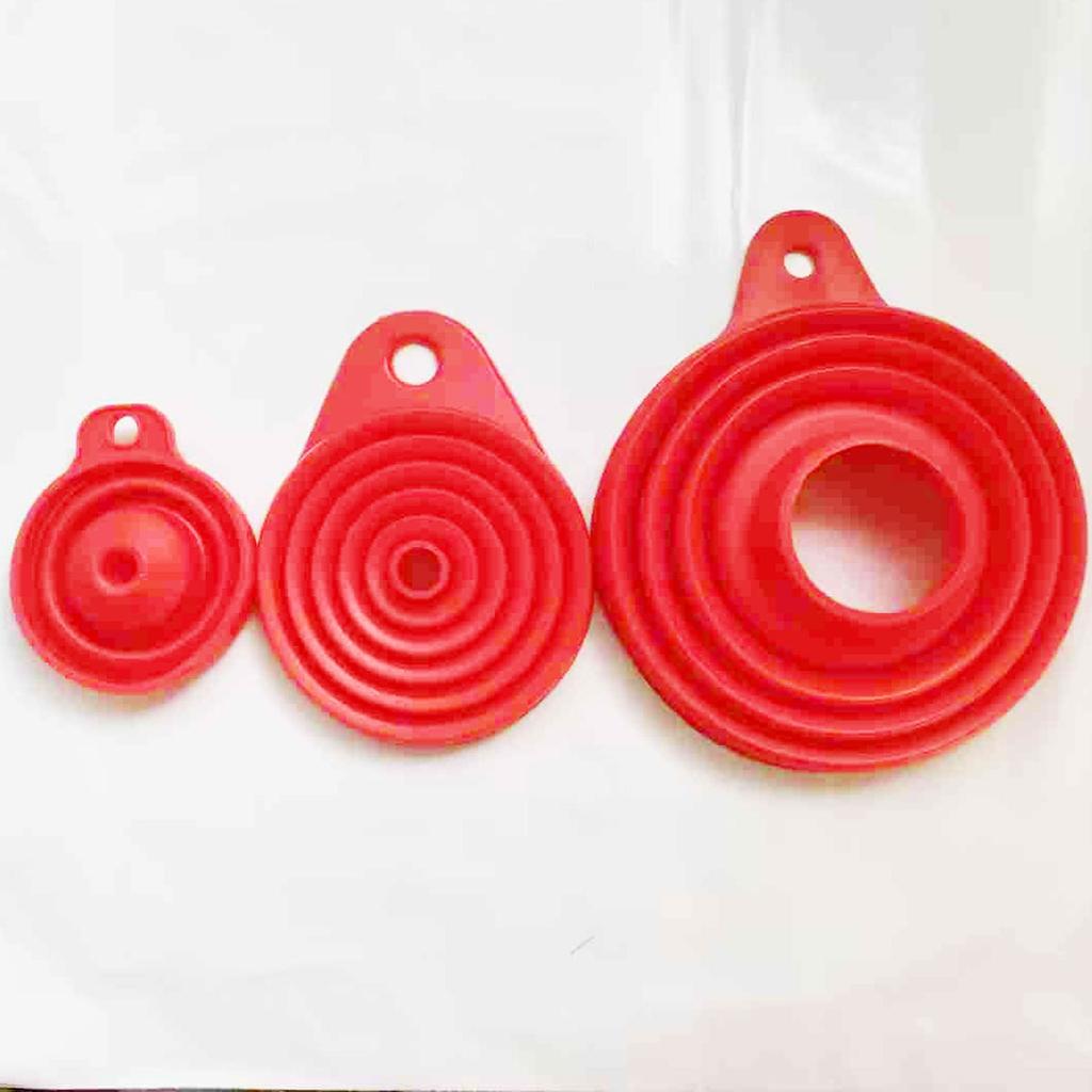 3 Pcs Kitchen Funnel Set, Silicone Collapsible Funnel for Kitchen Use Filling Bottles,Canning, Cooking and Water Powder Transfer