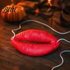 Wedding Game Props Funny Red Lip Face Masque Big Sausage Mouth Cosplay Prop Flexible Vinyl Ornament Novelty Prank Lips Gag Toy for Halloween