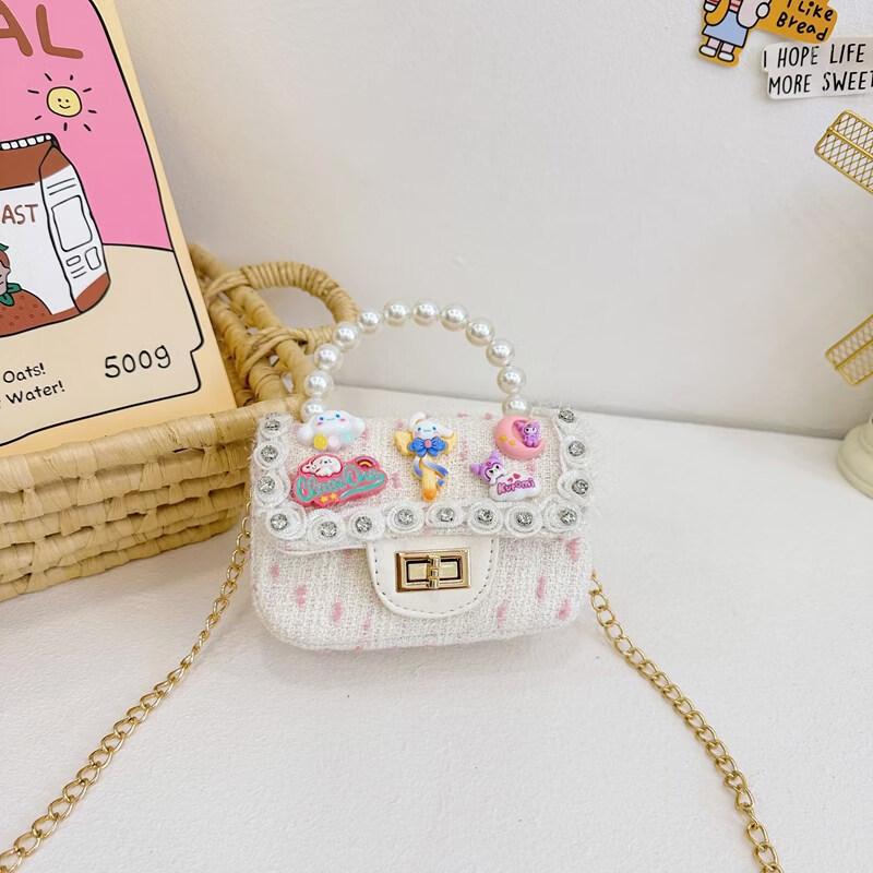 

Girls Camellia Pearl Coin Purse Handbag
