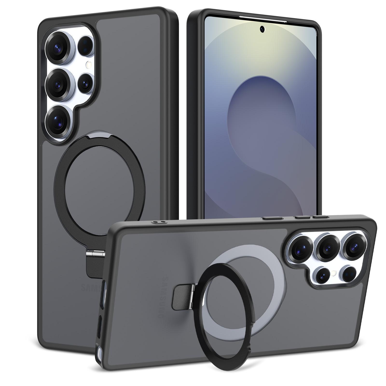 

For Samsung S25edge Frosted Semi Transparent Stand Phone Case 2-in-1 Magnetic 24Ultra Phone Case s26 ultra