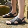 Leather Sandals for Men Summer Beach Shoes Men's Casual Slippers Non-slip Open-toe Sandals Shoes Male