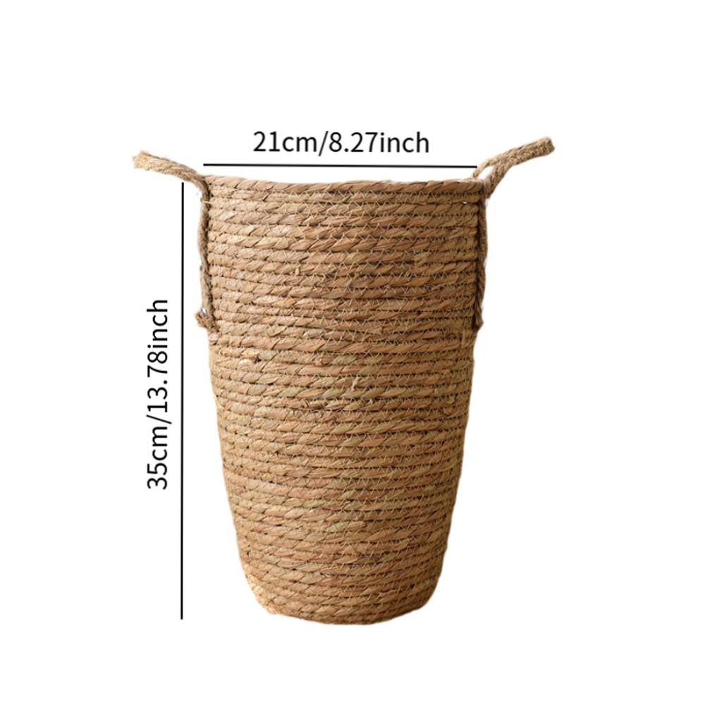 Straw Woven Planter Basket Organizer Decorative Versatile Laundry Basket Plant