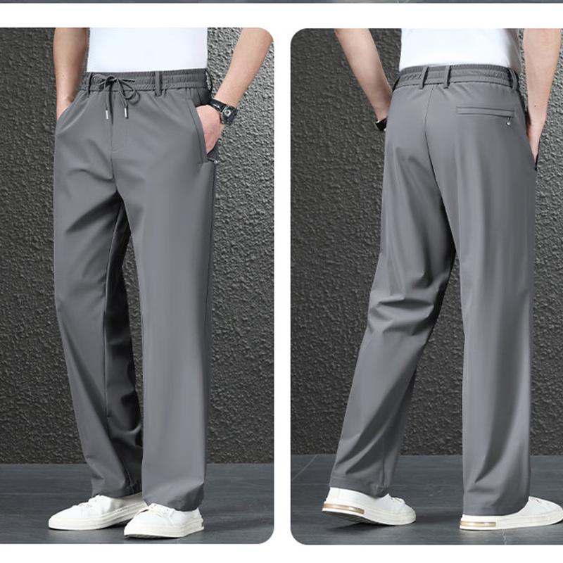 ROMON Men's Ice Silk Straight Leg Casual Pants