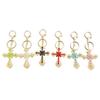 Micro-Paved Rhinestone Cross Metal Keychain: Hot Selling Car and Bag Charm Keyring