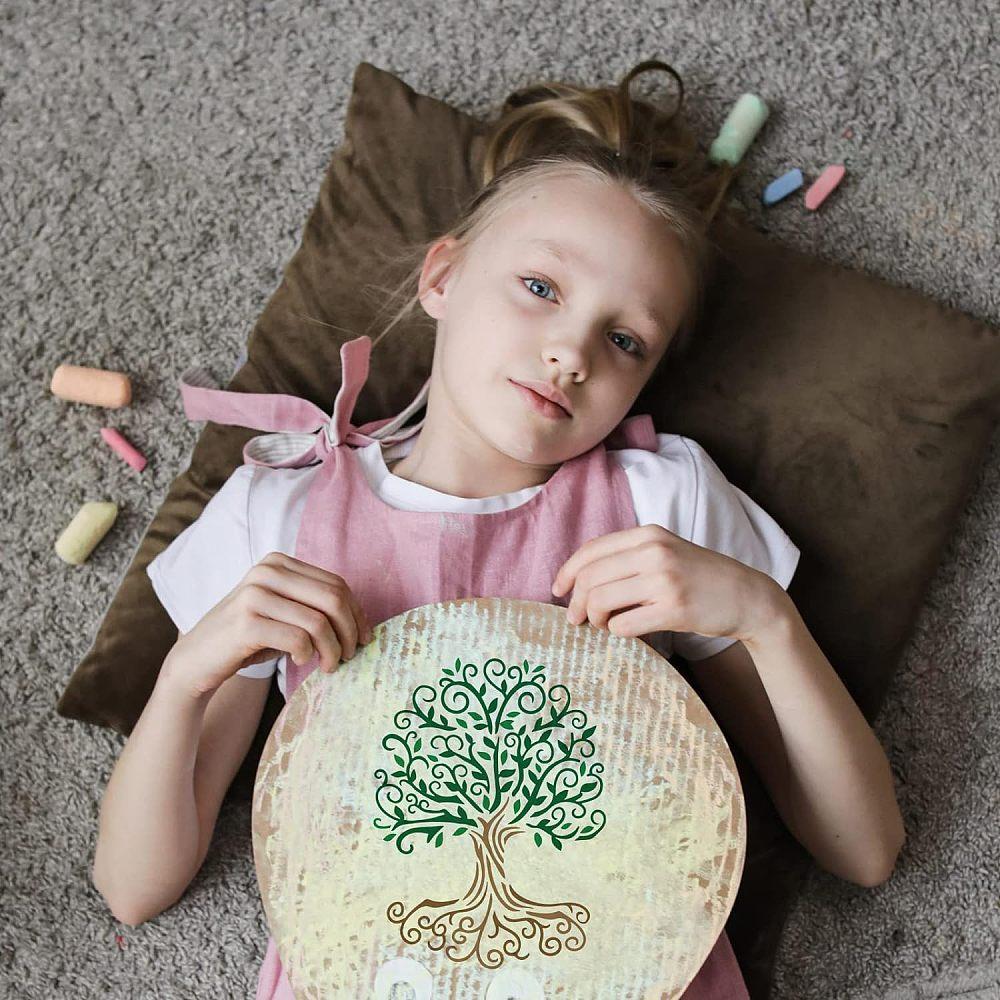 Große wiederverwendbare Kunststoff-Schablonen für Zeichnen und Malen auf Scrapbook, Stoff, Fliesen, Boden, Möbel, Holz, Rechteck, Baum-Muster