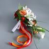 Wedding Bouquet for Bride Orange Roses Lily Wedding Bridal Bouquet Waterfall Bride Holding Flower Artificial Flowers Bouquet