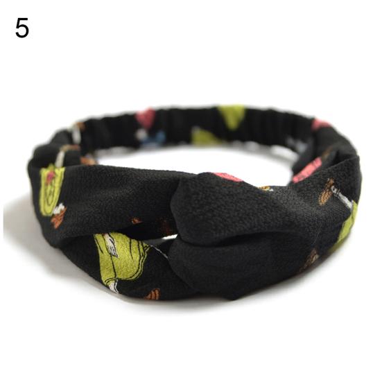 Fashion Women Chiffon Elastic Twist Cross Knotted Headband Hair Band Yoga Turban