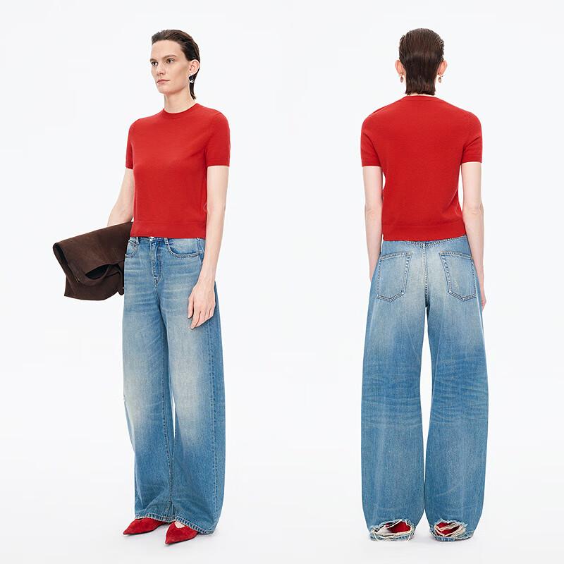 JNBY Autumn Cashmere Blend Short-Sleeve Pullover