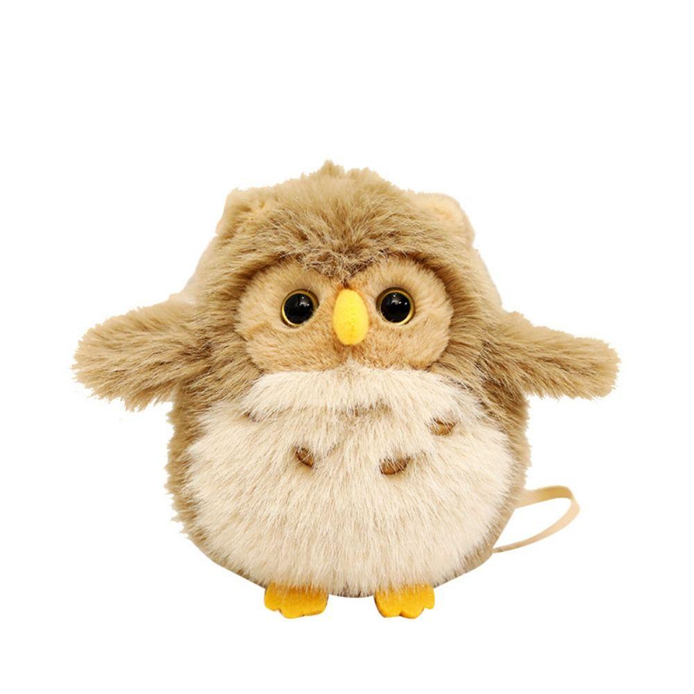 Fun Doll Magnetic Shoulder Standing Owl Doll PP Cotton Pet Bird Stuffed Doll  Birthday Parties