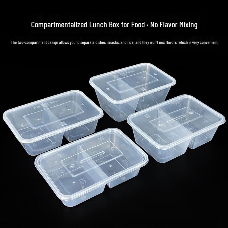Disposable 2-Compartment Meal Prep Containers
