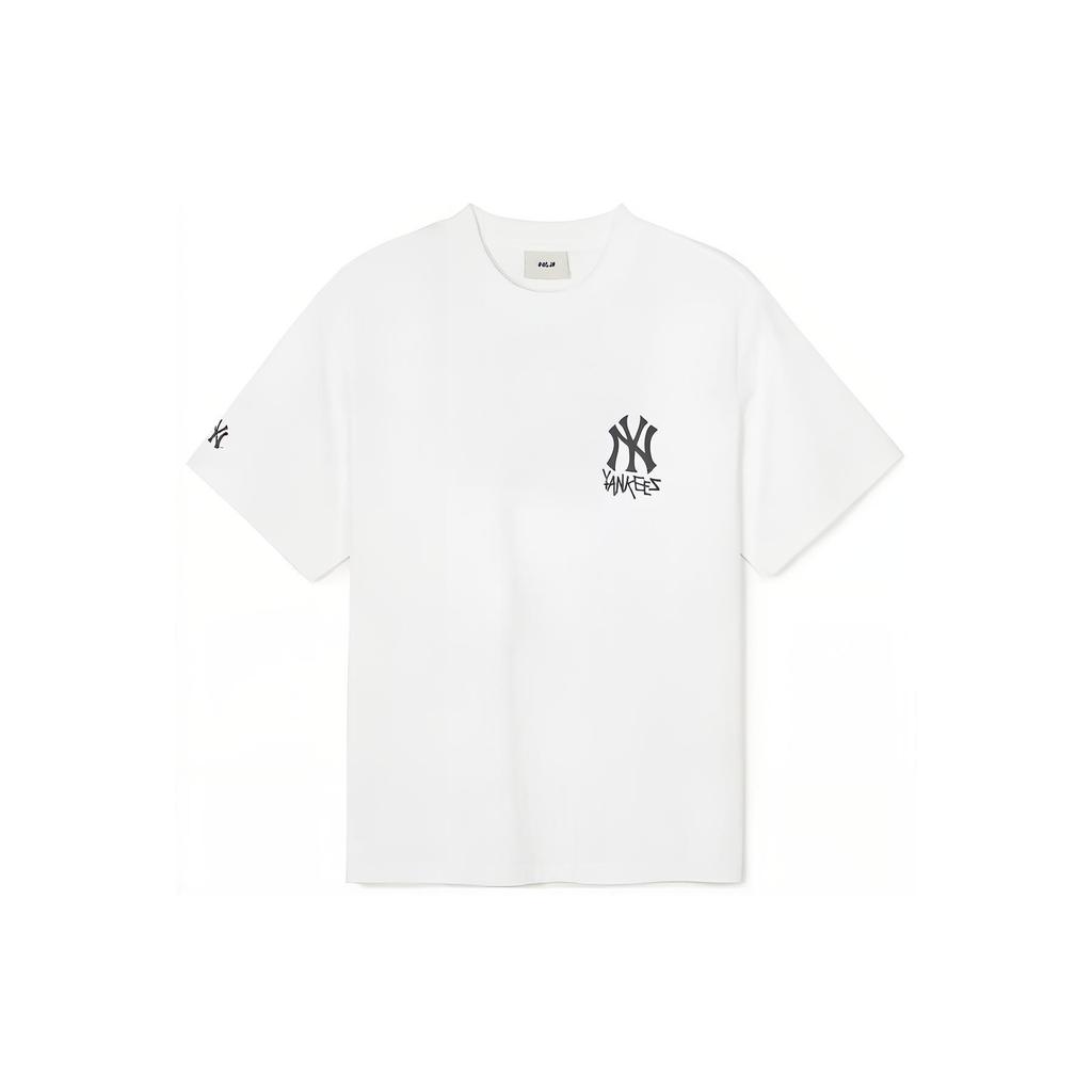 New MLB SS24 Set-in Sleeve T-Shirt Unisex White 3ATSB1843-50WHS