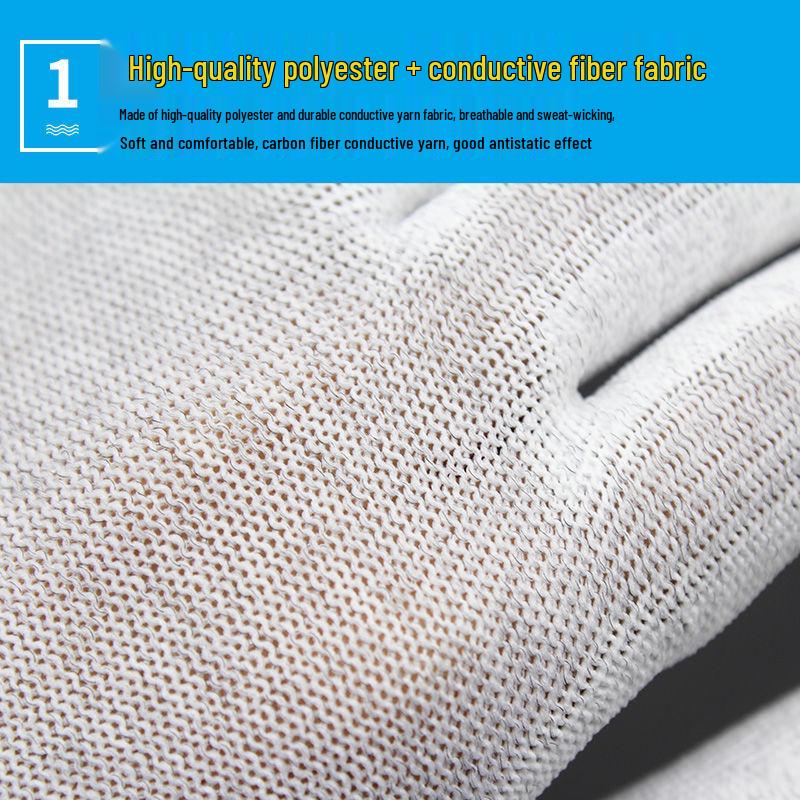 Breathable Anti-Static Carbon Fiber Palm Gloves - Non-Slip, Wear-Resistant, Dust-Free for Workshop Safety