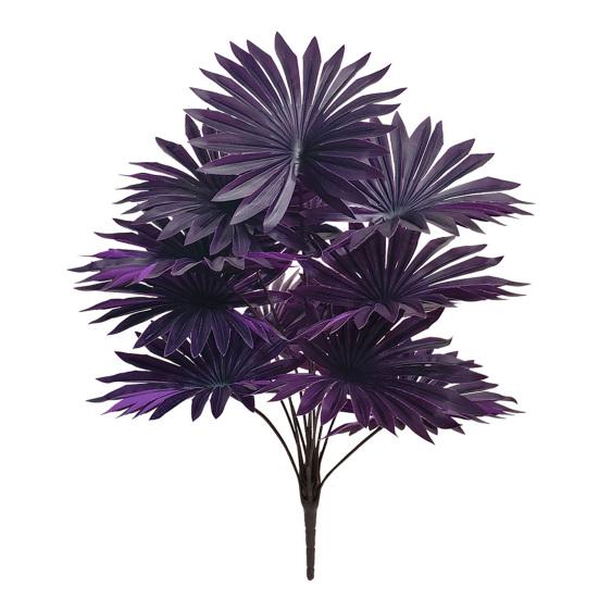 Purple Artificial Palm Tree Realistic Faux Palm Tropical Leaves Fake Palm Branches for Halloween Christmas Indoor Outdoor Decor