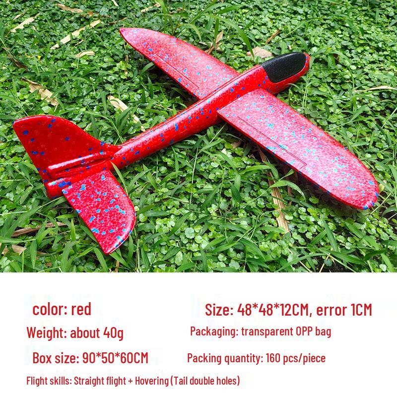 Children's 48CM Luminous Foam Glider Toy - Pure White Model for Outdoor Play