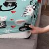3Pcs Cute Kitten Printed Chipless Bed Sheet Set Multi Size Soft Bed Cover Bedroom Bedding Decoration Machine Washable