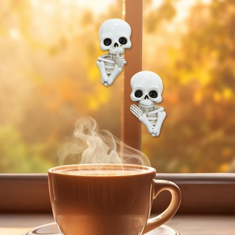 Resin Skull Door Frame Wall Decoration Realistic Skull Door Sticker Halloween Decorations For Mantels Doorways Window