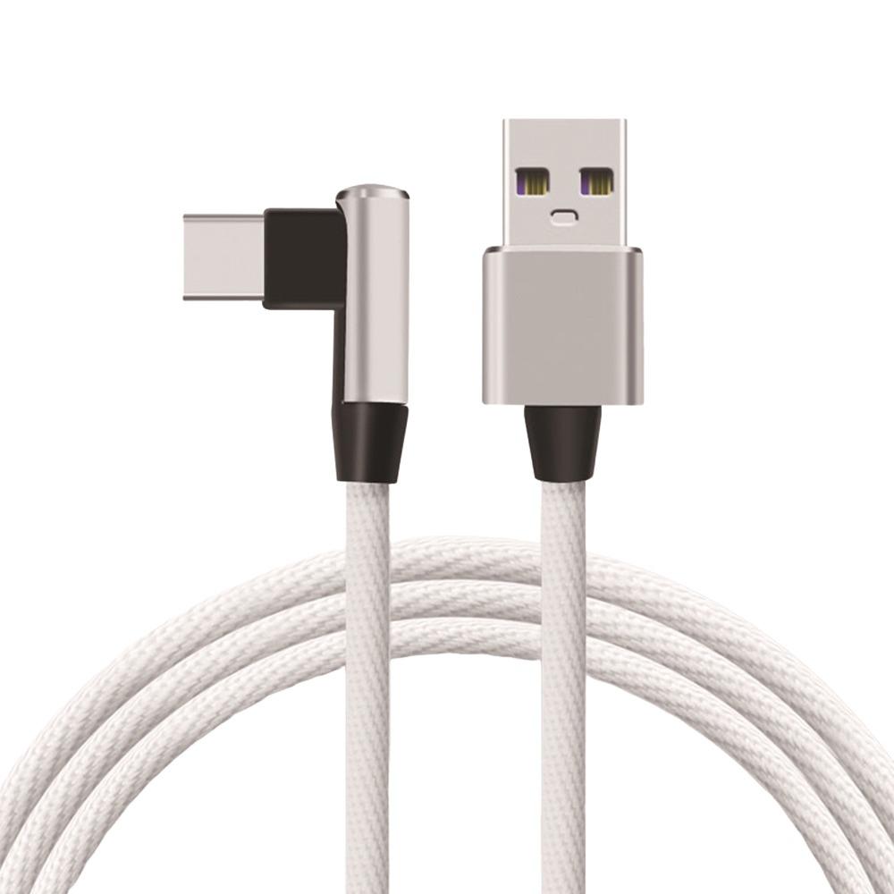 Nylon Braided USB C Cable 1M Length 90 Degree Elbow USB To Type-C Adapter for iPhone/Samsung/Tesla/Huawei/Xiaomi/MacBook